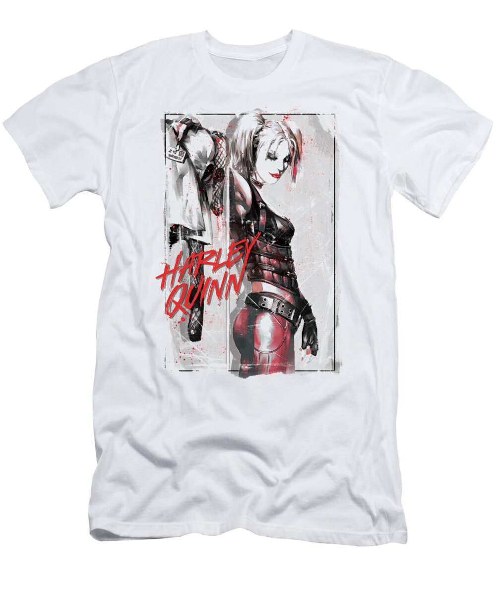  T-Shirt featuring the digital art Batman - Ink Wash Harley by Brand A