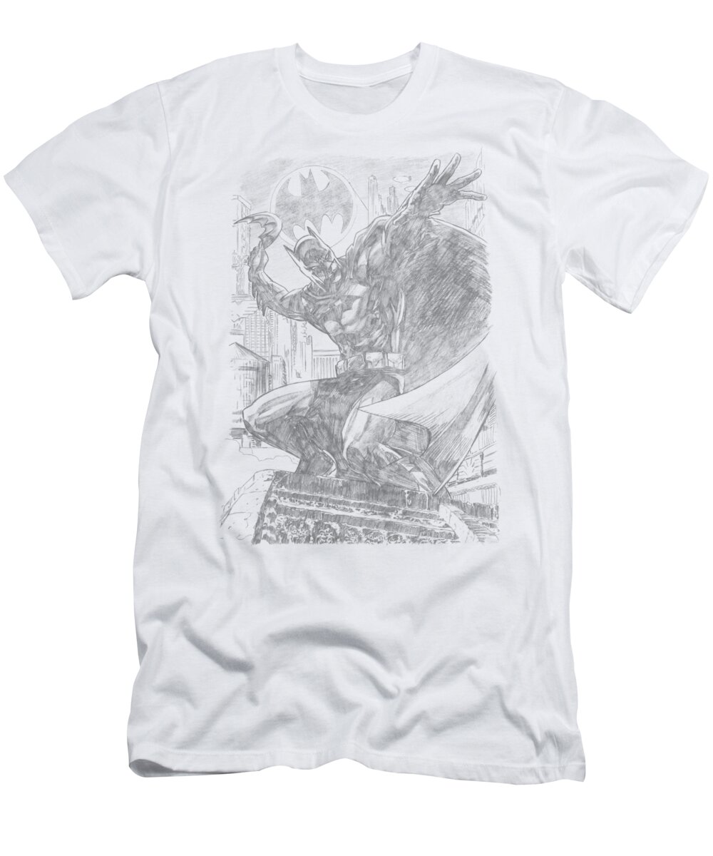  T-Shirt featuring the digital art Batman - Pencil Batarang Throw by Brand A
