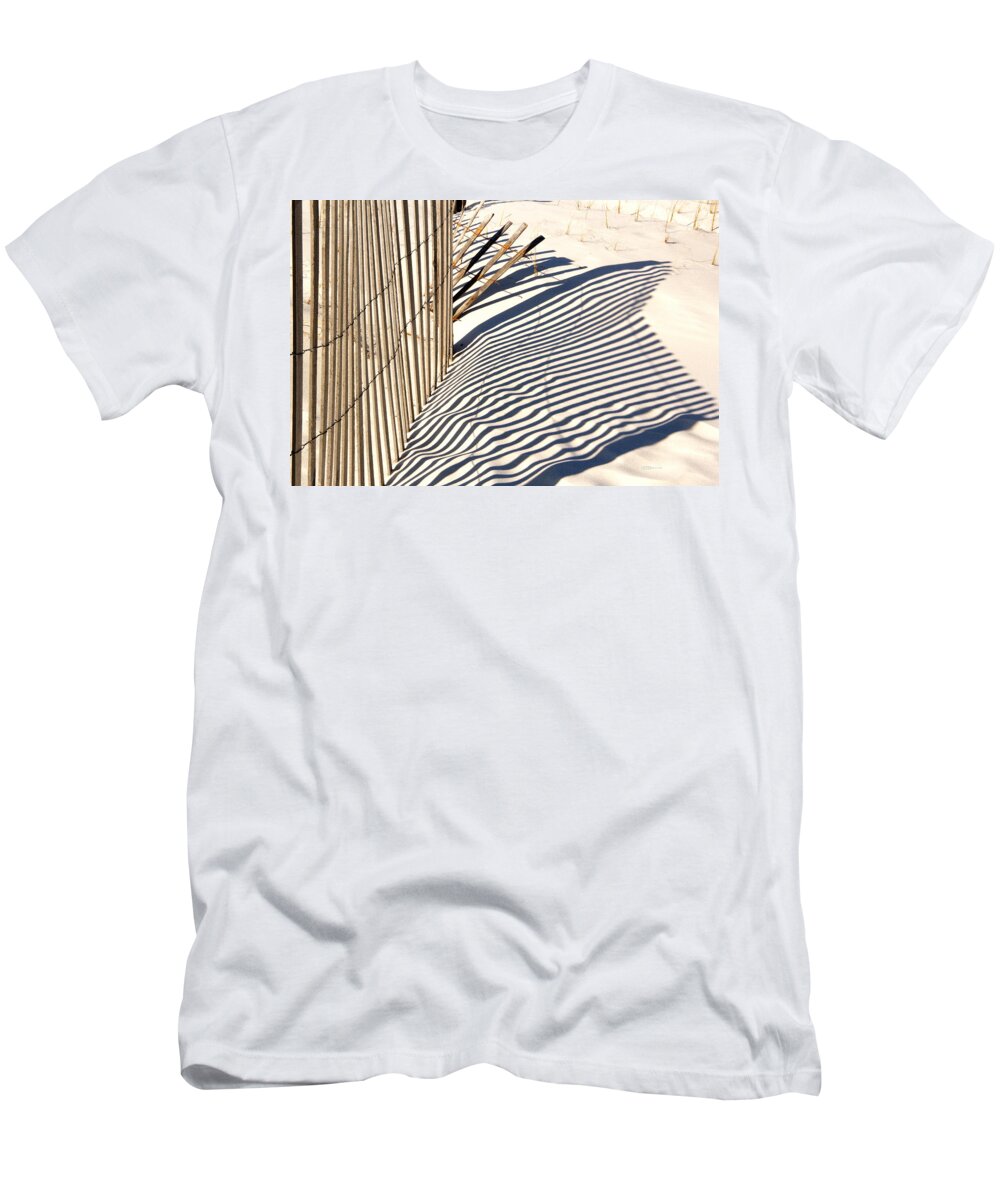 Sand T-Shirt featuring the photograph Beach Fence by Kathy Bassett