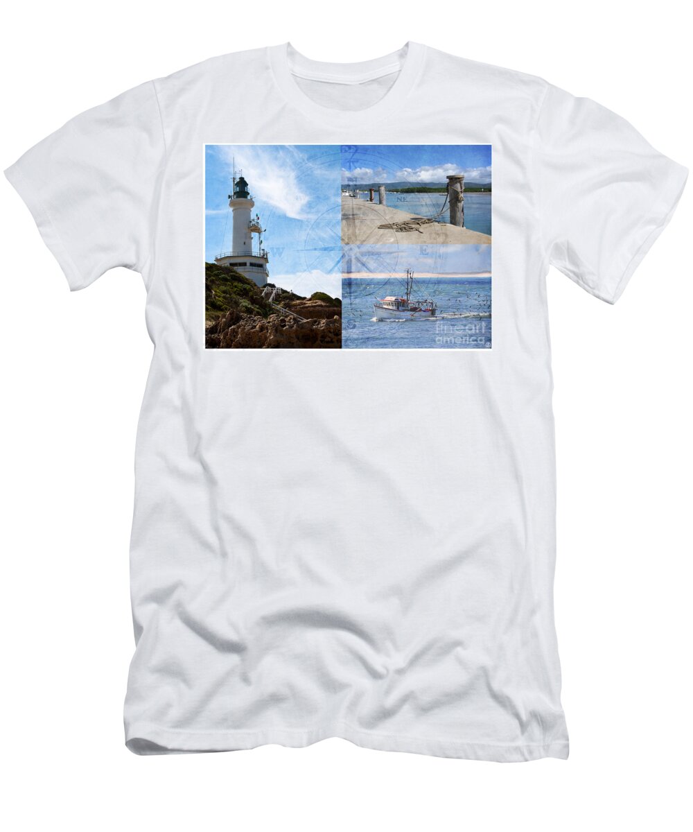 Fishing T-Shirt featuring the photograph Beach Triptych 2 by Linda Lees