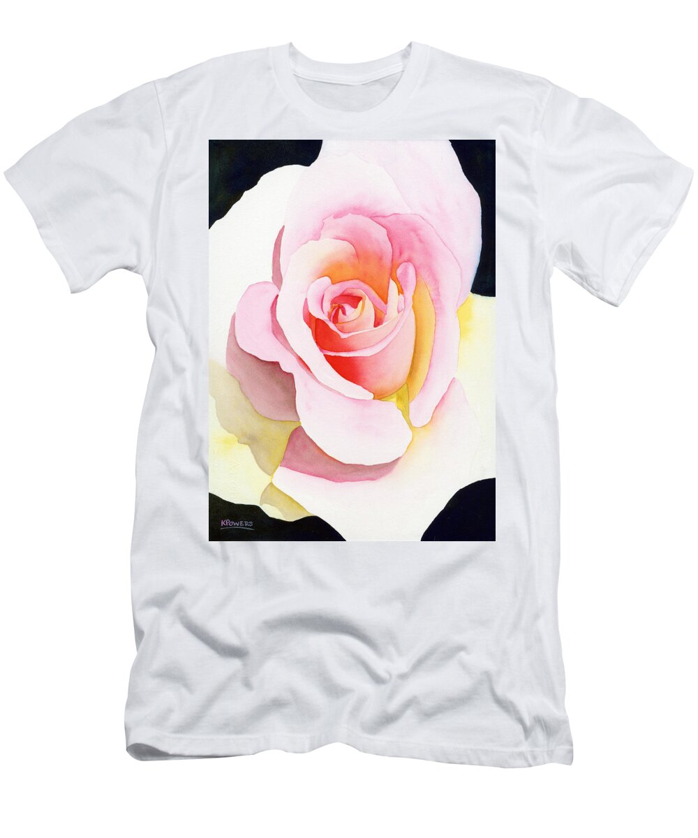 Rose T-Shirt featuring the painting Beautiful Rose by Ken Powers