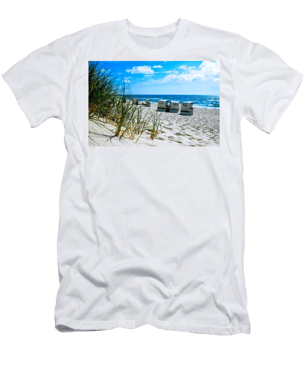 Beach T-Shirt featuring the photograph Behind The Dunes -light by Hannes Cmarits