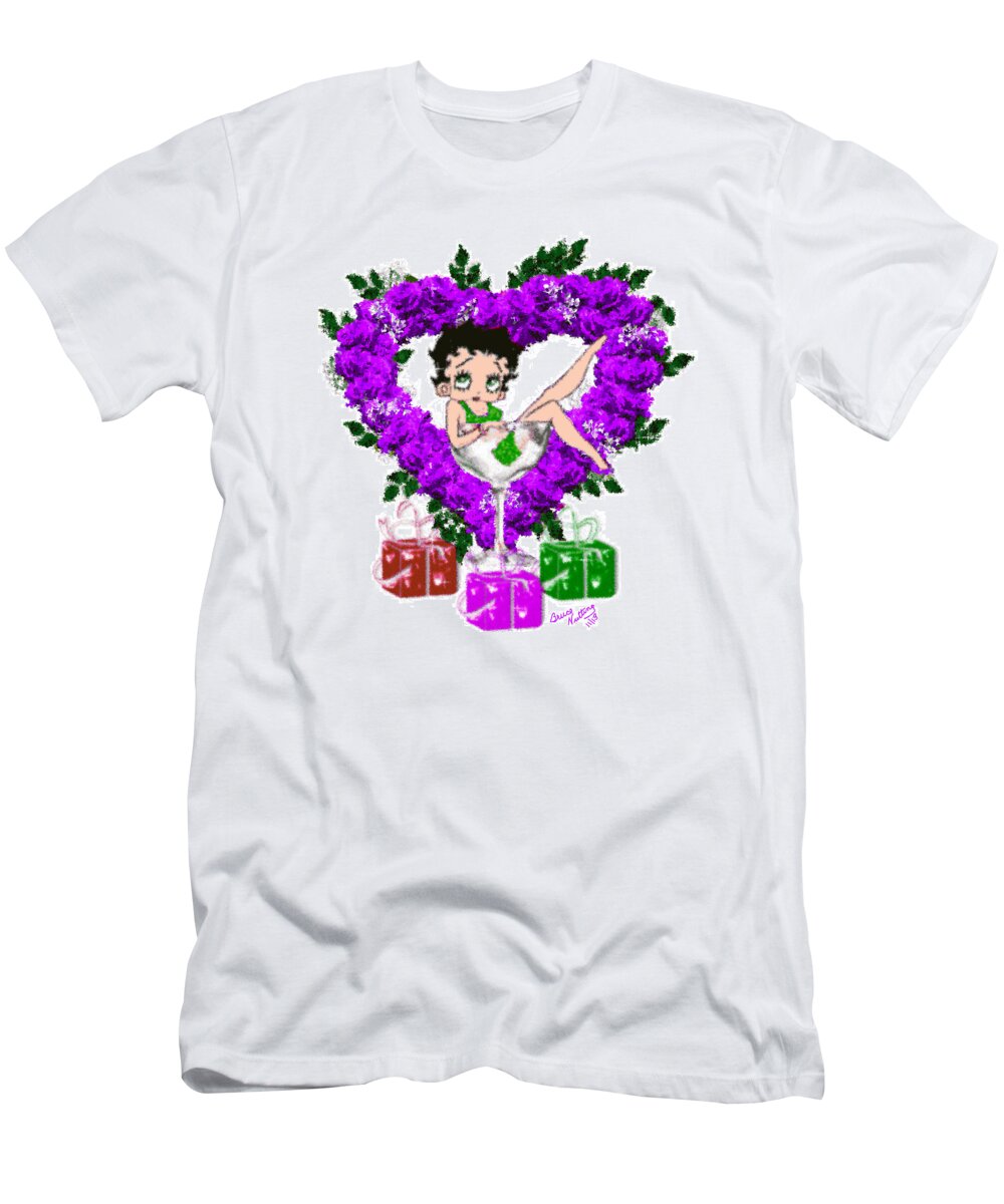Betty T-Shirt featuring the painting Betty Boop 1 by Bruce Nutting