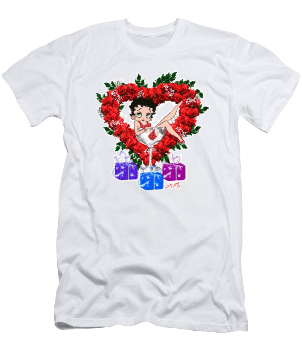 Betty T-Shirt featuring the painting Betty Boop 4 by Bruce Nutting