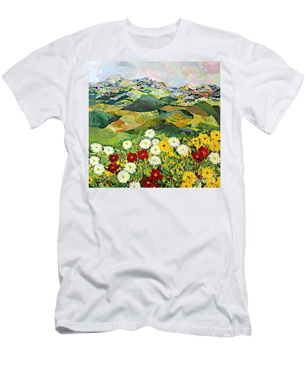Landscape T-Shirt featuring the painting Bewitching Twilight by Allan P Friedlander