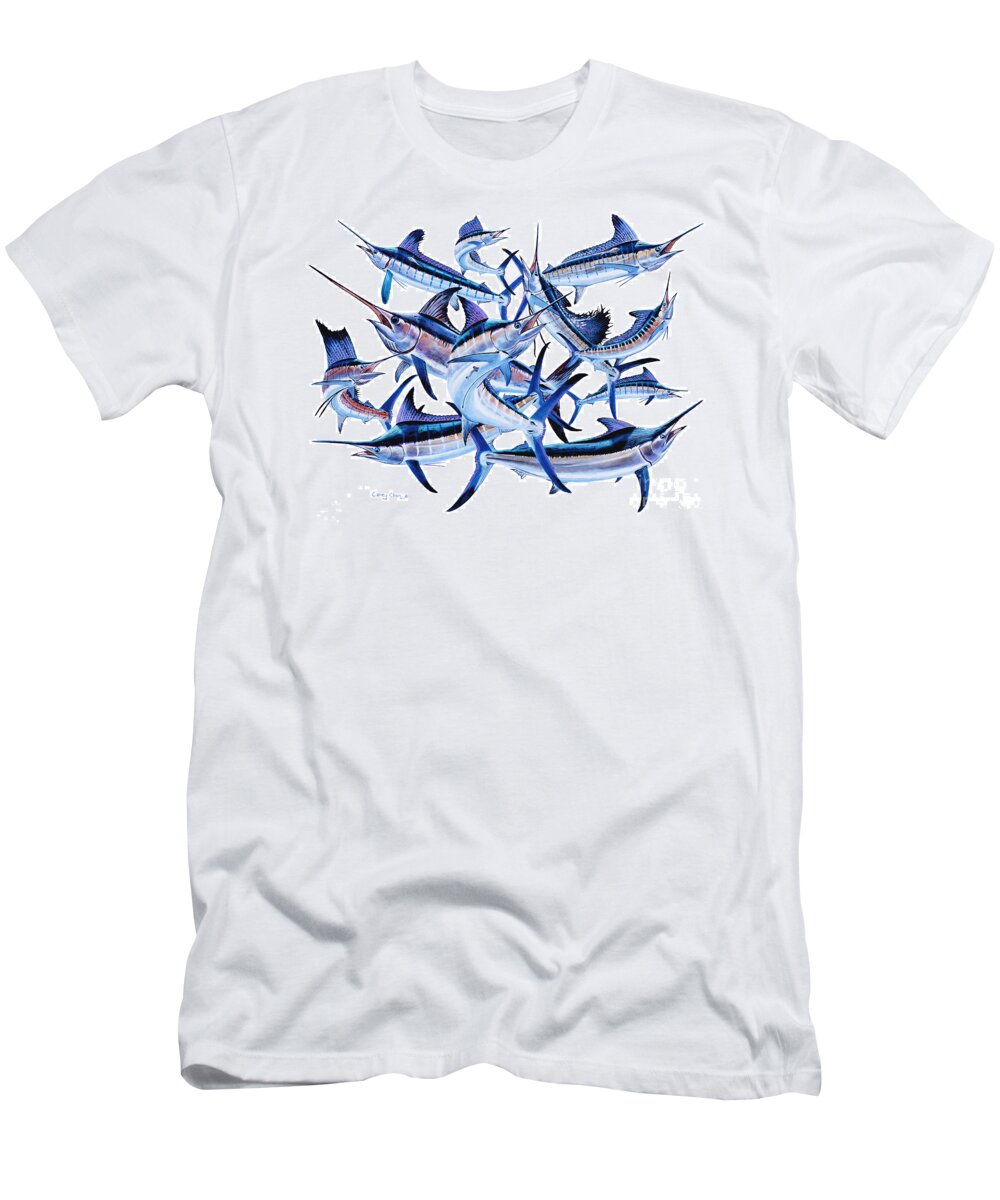 Billfish T-Shirt featuring the painting Bills OFF0044 by Carey Chen