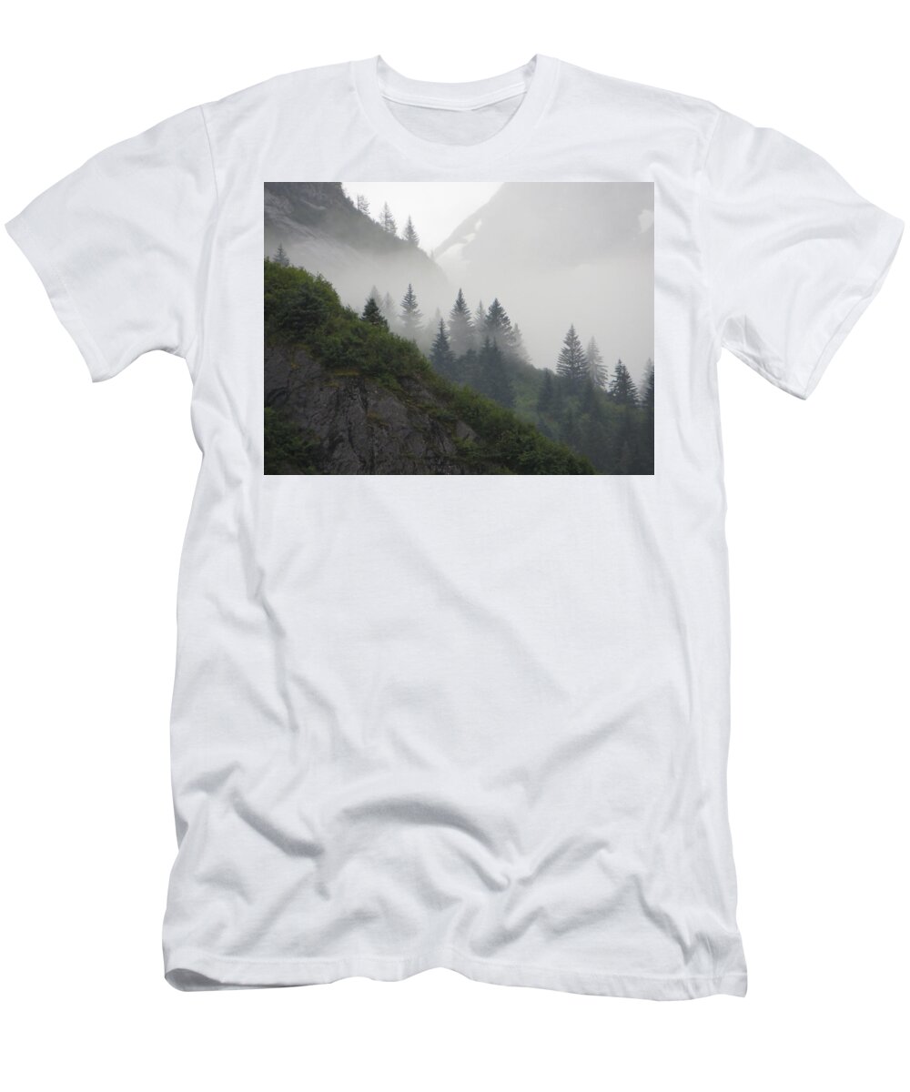 Sawyer T-Shirt featuring the photograph Blanket Of Fog by Jennifer Wheatley Wolf