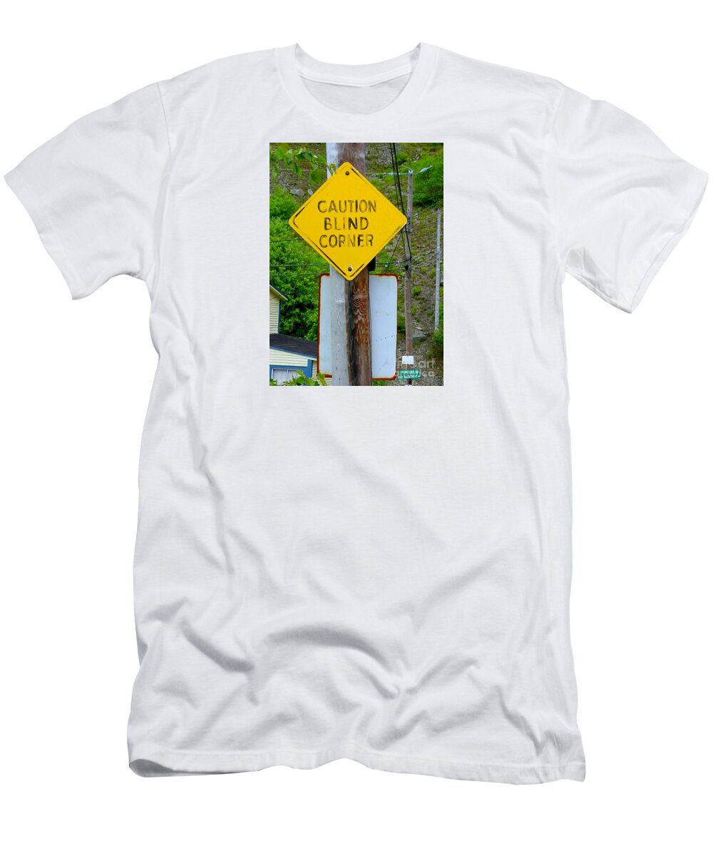 Street Art T-Shirt featuring the mixed media Blind Corner by Art MacKay