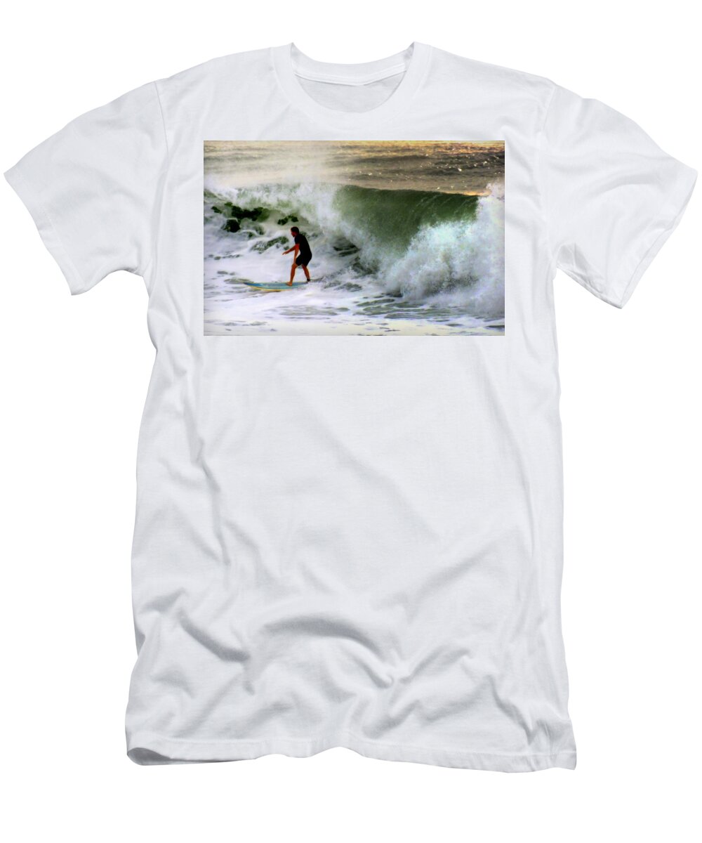 Surfers T-Shirt featuring the photograph Blue Board by Karen Wiles