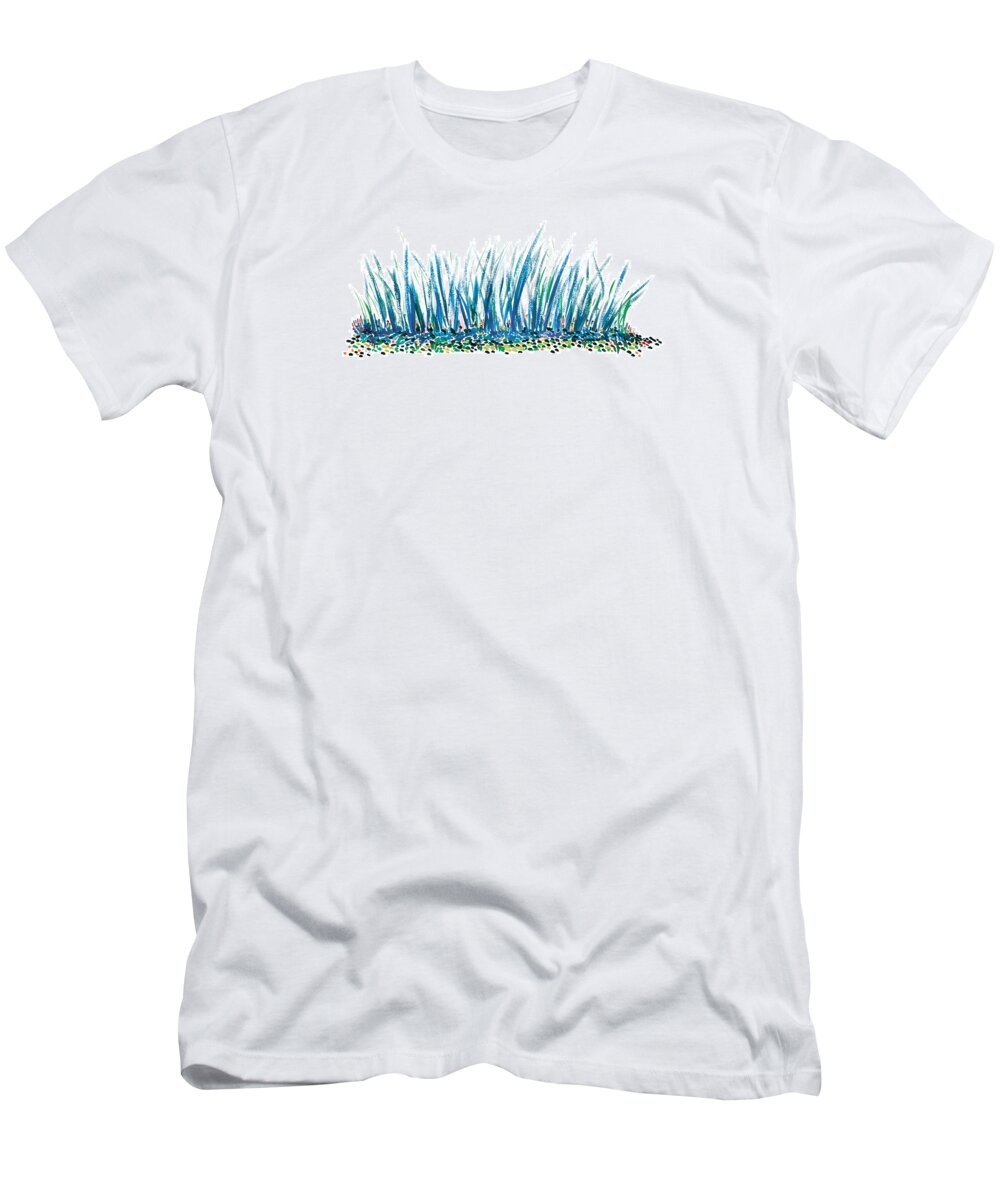 Contemporary T-Shirt featuring the painting Bluegrass by Bjorn Sjogren