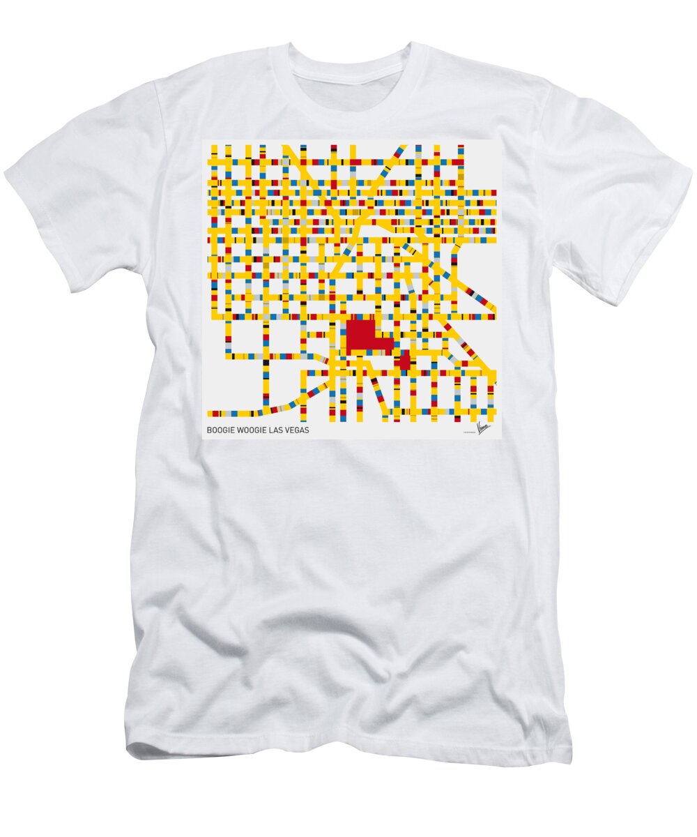 Minimal T-Shirt featuring the digital art Boogie Woogie Las Vegas by Chungkong Art