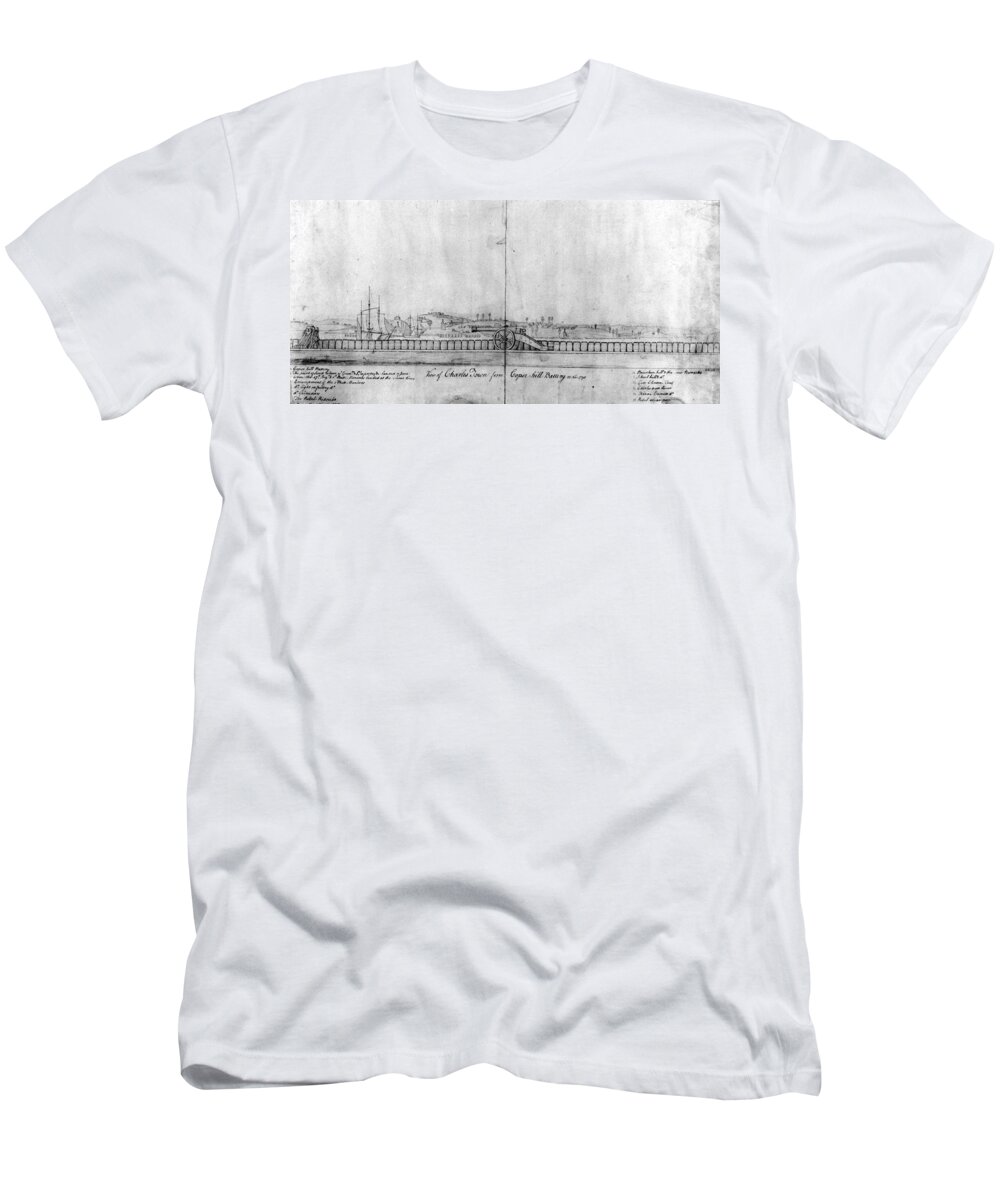 1778 T-Shirt featuring the photograph Boston Harbor, 1778 by Granger