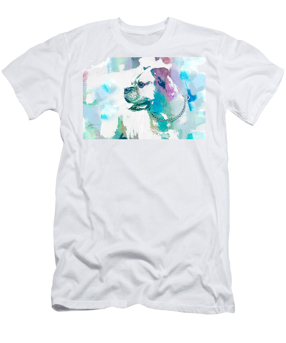 Portrait T-Shirt featuring the photograph Boxer-WC by Joye Ardyn Durham
