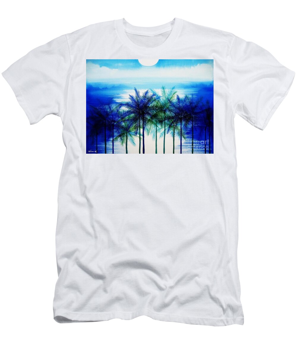 Ocean T-Shirt featuring the painting Breathtaking by Frances Ku