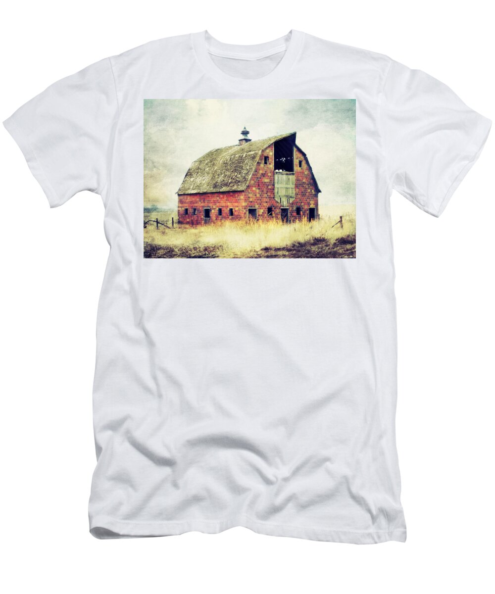 Barn T-Shirt featuring the photograph Brick Barn by Julie Hamilton