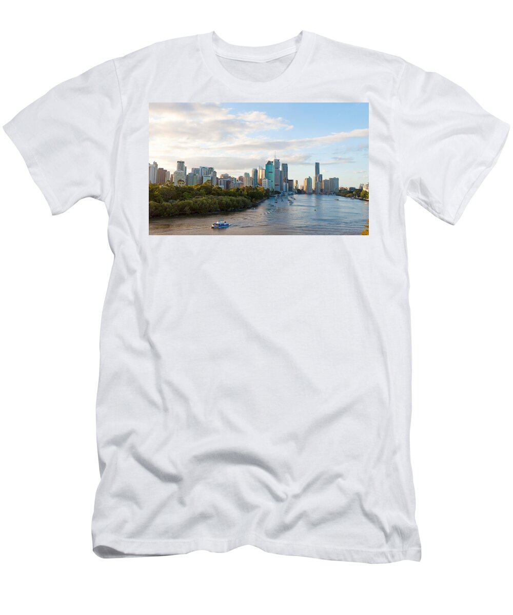 Photography T-Shirt featuring the photograph Buildings At The Waterfront, Brisbane by Panoramic Images