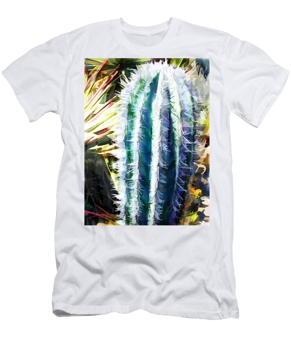Cactus T-Shirt featuring the painting Cactus Pillar by Elaine Plesser