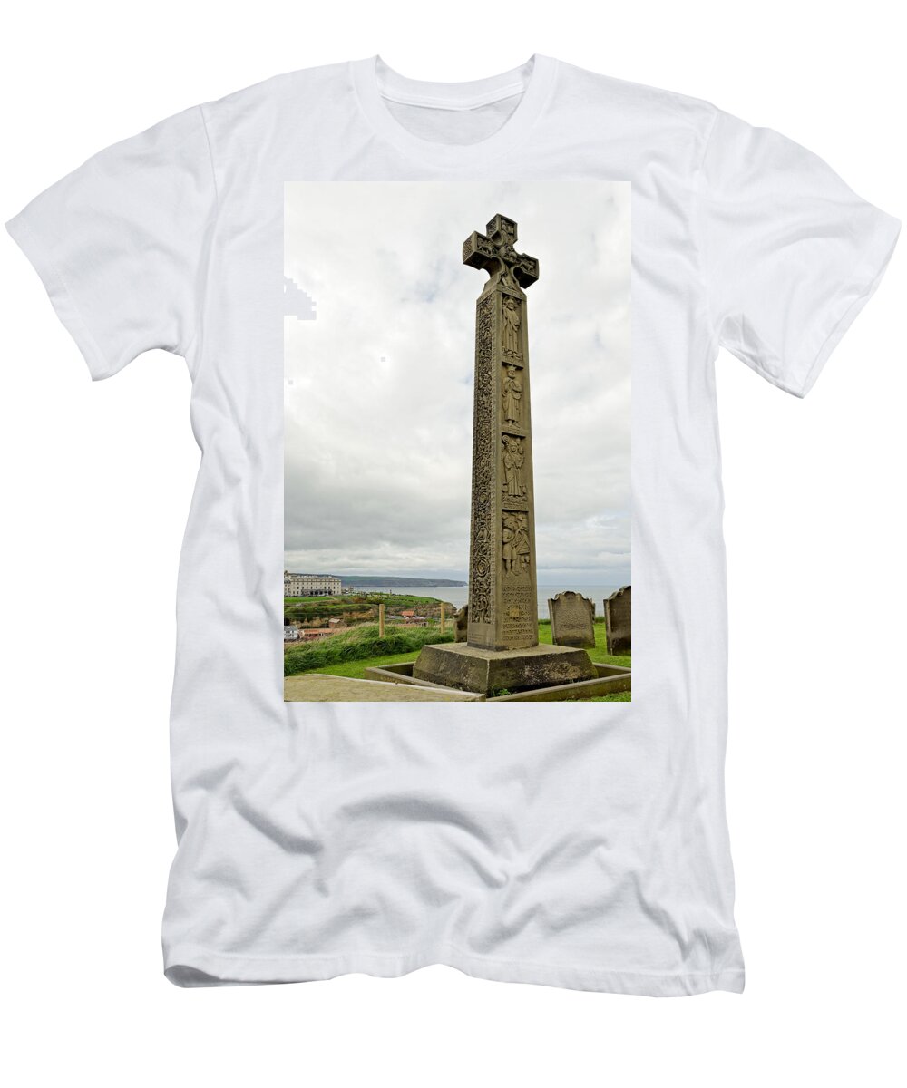 Britain T-Shirt featuring the photograph Caedmon's Cross - Whitby by Rod Johnson