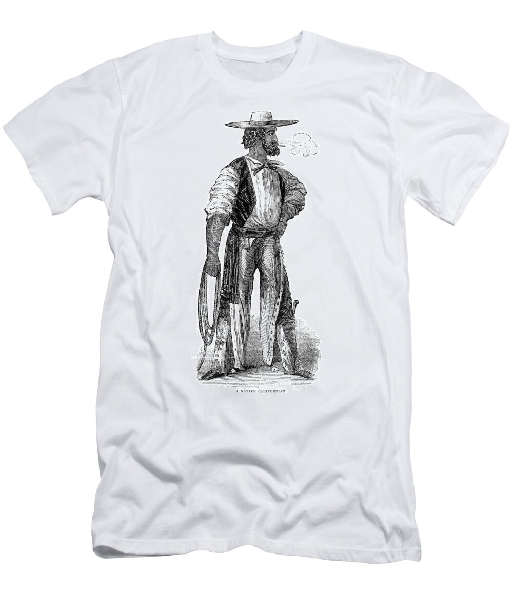 1852 T-Shirt featuring the drawing California - Vaquero, 1852 by Granger