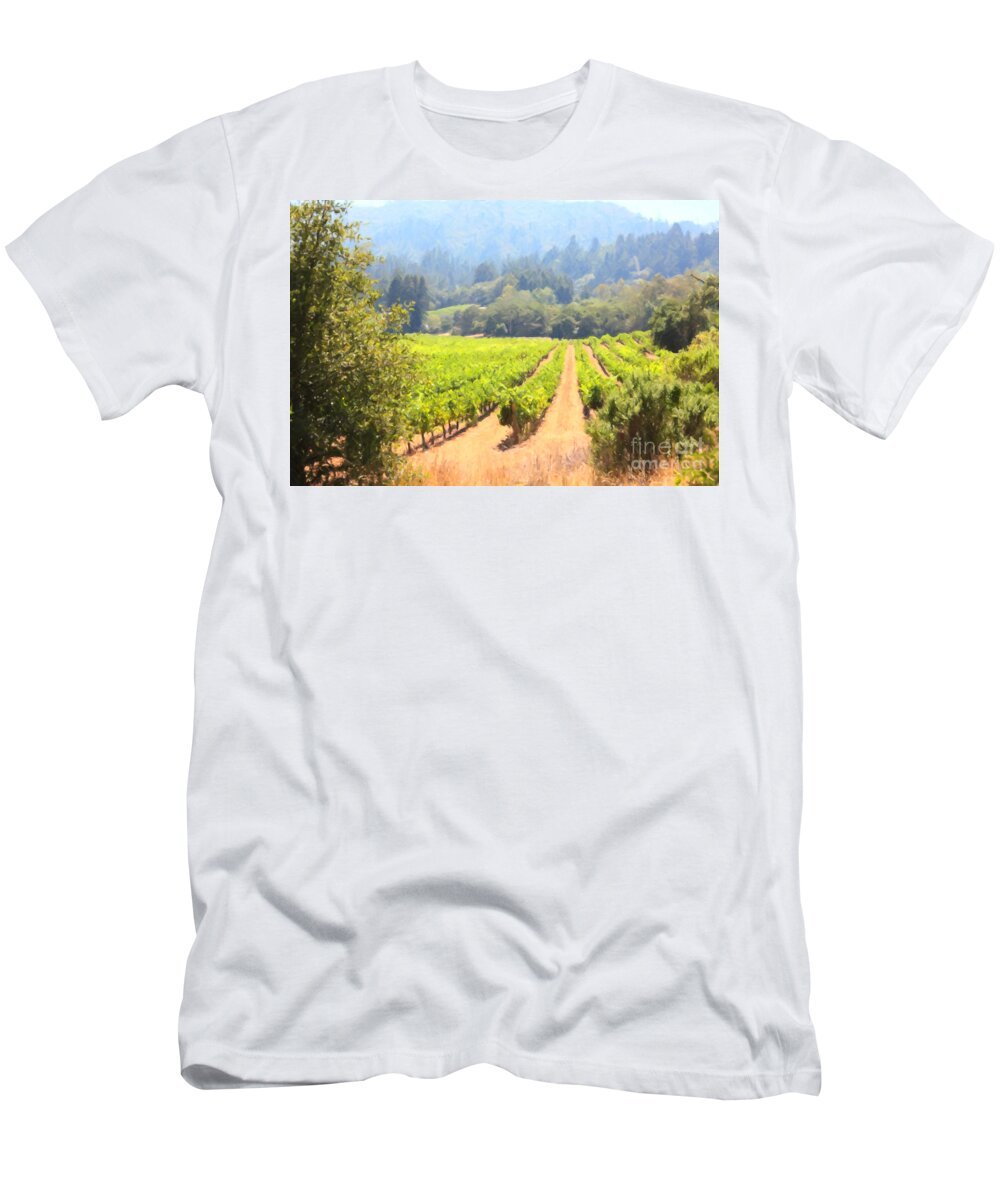 Vineyard T-Shirt featuring the photograph California Vineyard Wine Country 5D24515 by Wingsdomain Art and Photography