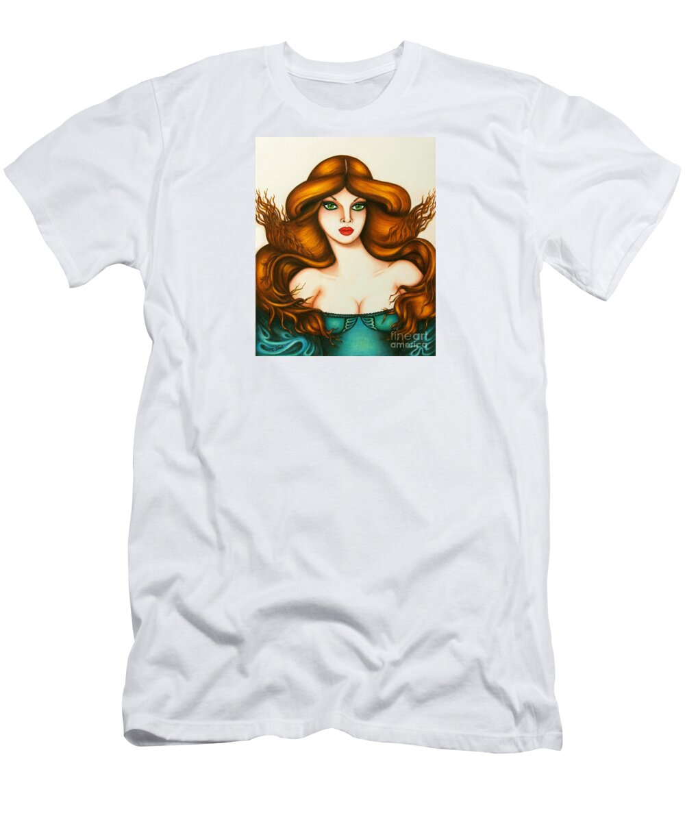 Art Print T-Shirt featuring the drawing Caprice by Tara Shalton