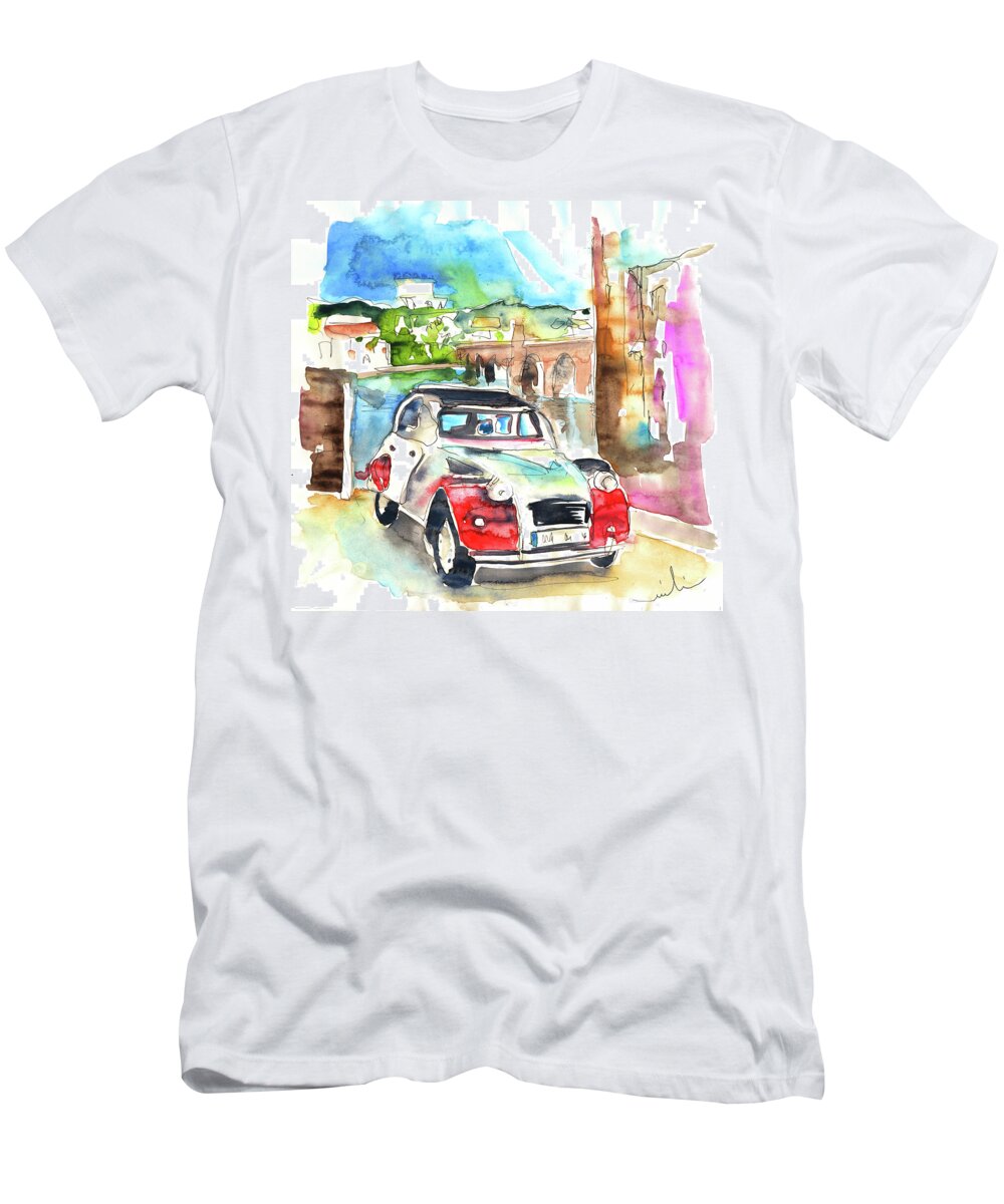 Portugal T-Shirt featuring the painting Car in Chavez in Portugal by Miki De Goodaboom