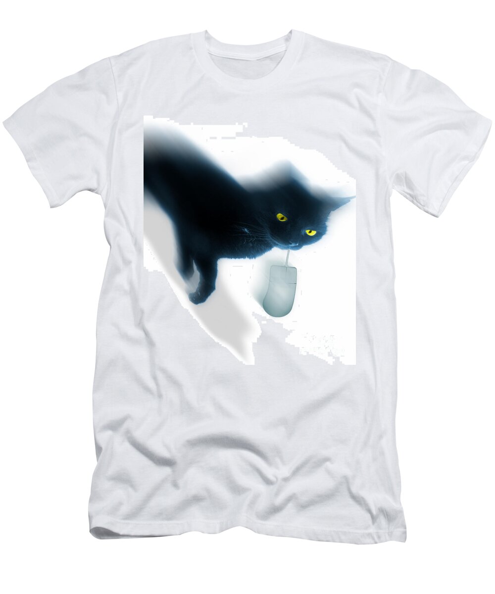 Cat And Mouse T-Shirt featuring the photograph Cat and Mouse by Edmund Nagele FRPS