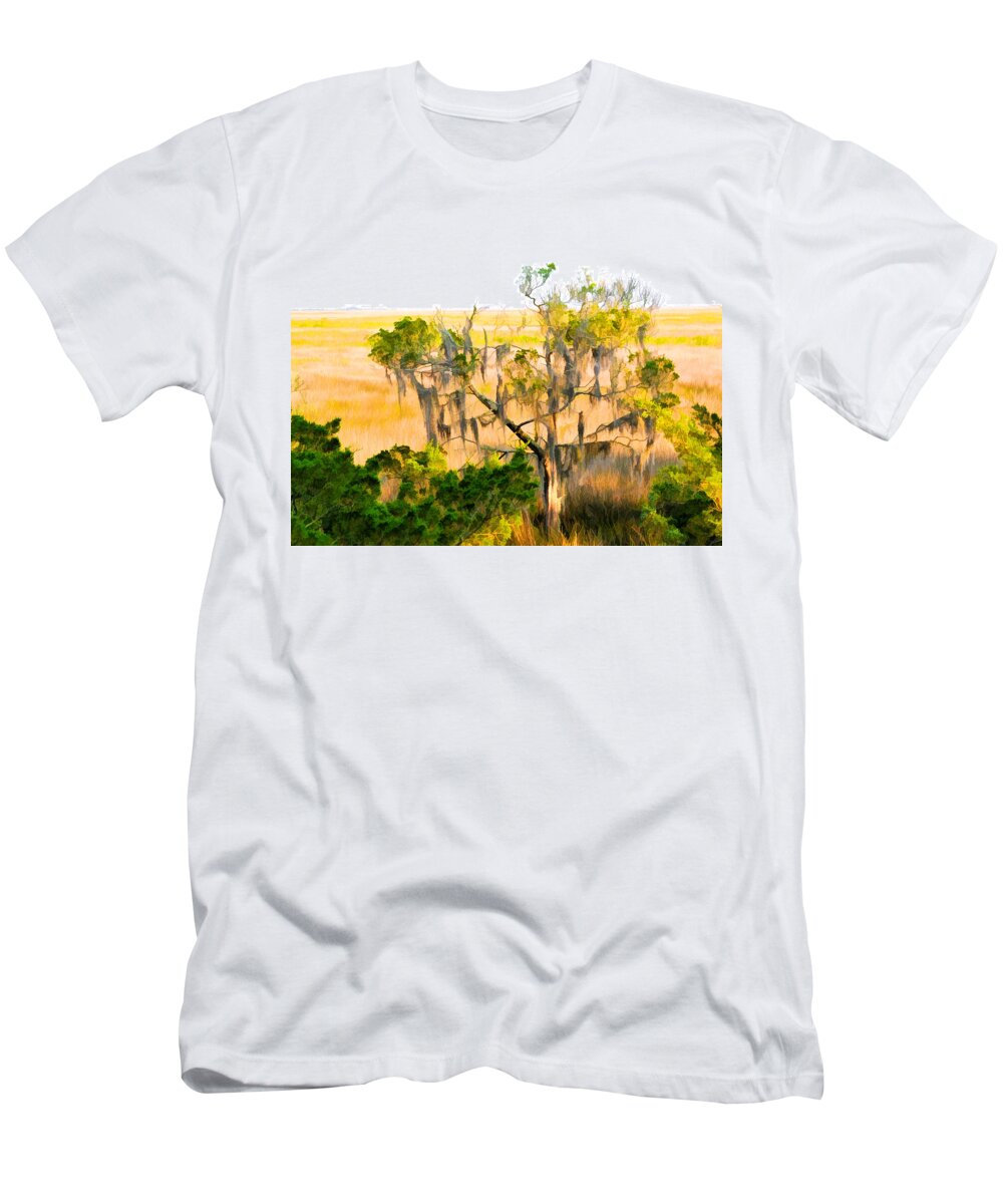Cedar T-Shirt featuring the photograph Cedar in the Marsh by Ginger Wakem
