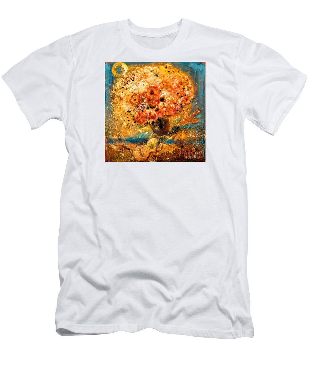  T-Shirt featuring the painting Celebration III by Shijun Munns