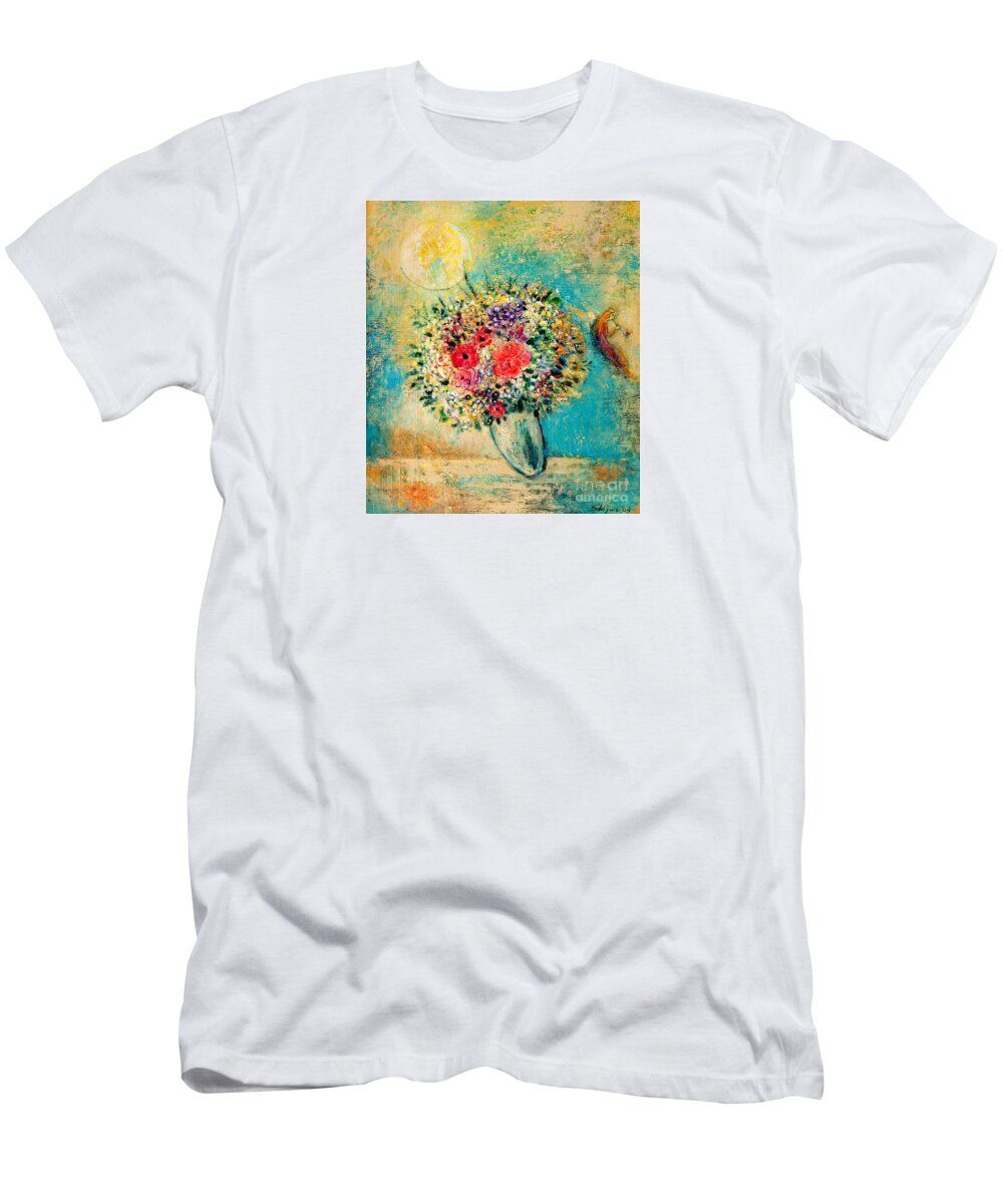 Flower T-Shirt featuring the painting Celebration by Shijun Munns