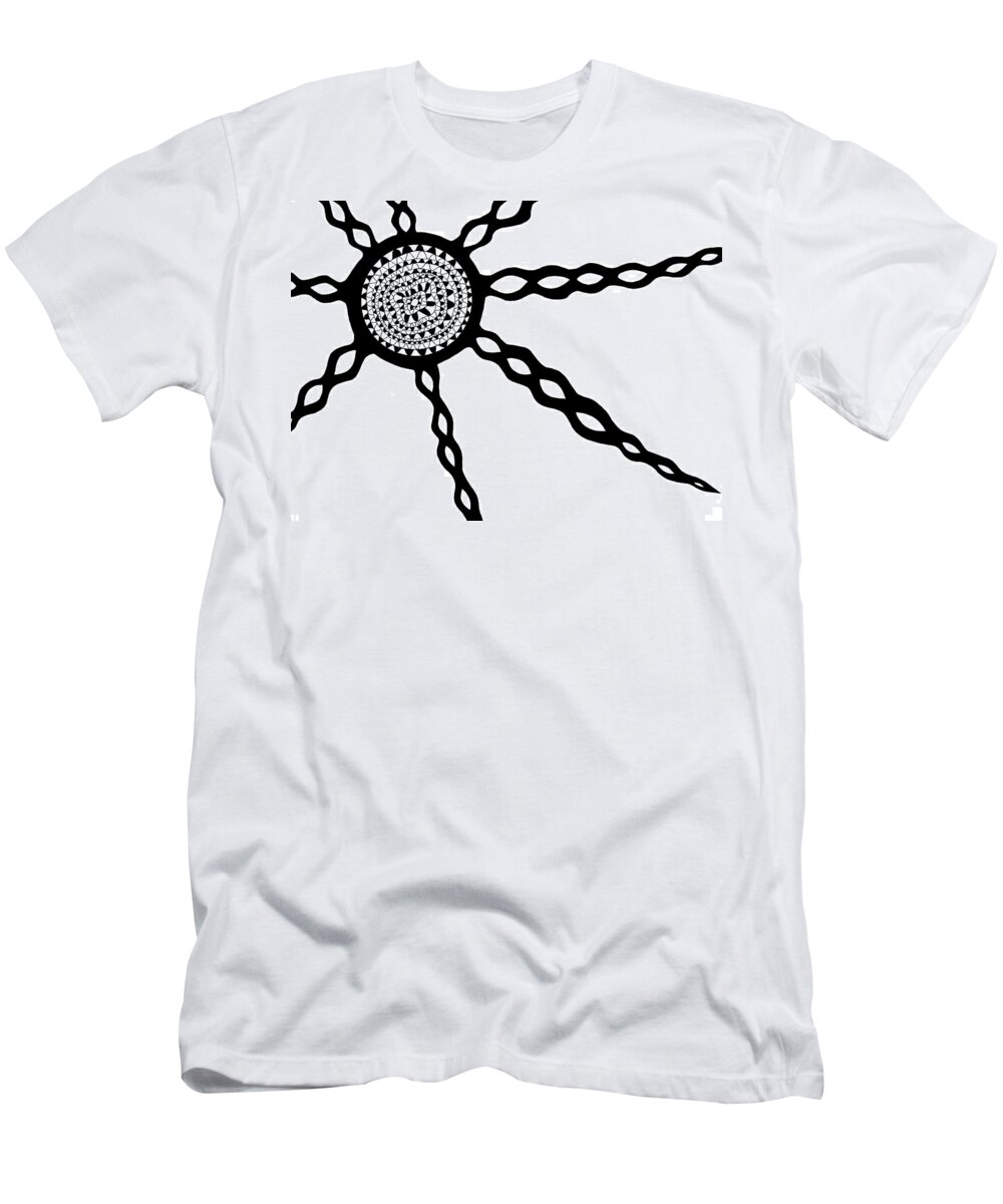 Central Sun T-Shirt featuring the painting Central Sun original painting by Sol Luckman