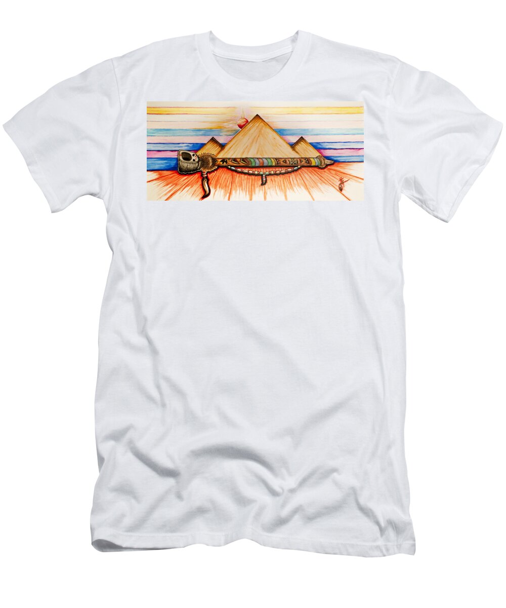 Native American T-Shirt featuring the mixed media Ceremonial Peace by Kem Himelright