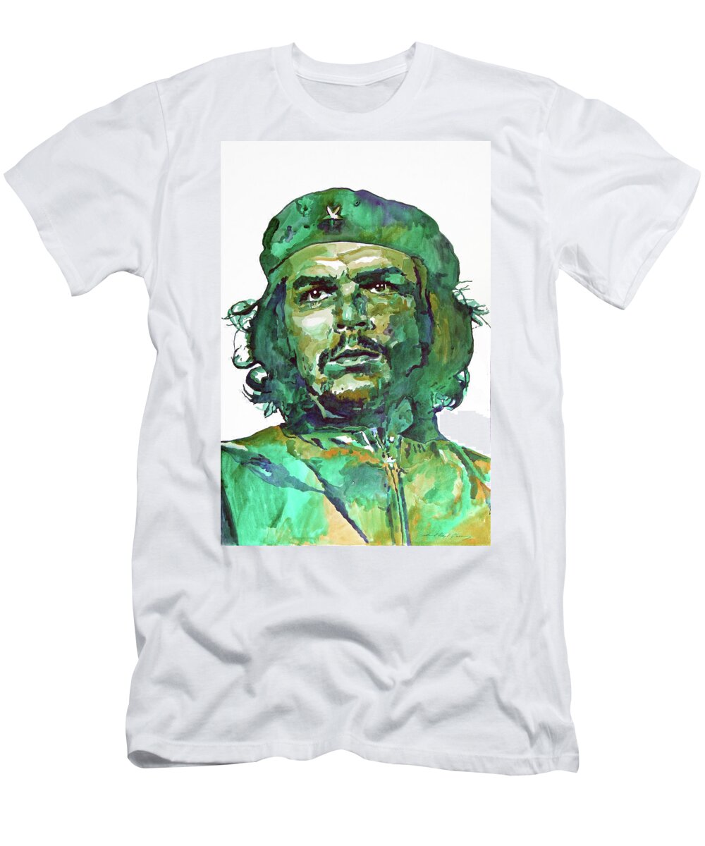 Che Guevara T-Shirt featuring the painting Che Guevara by David Lloyd Glover