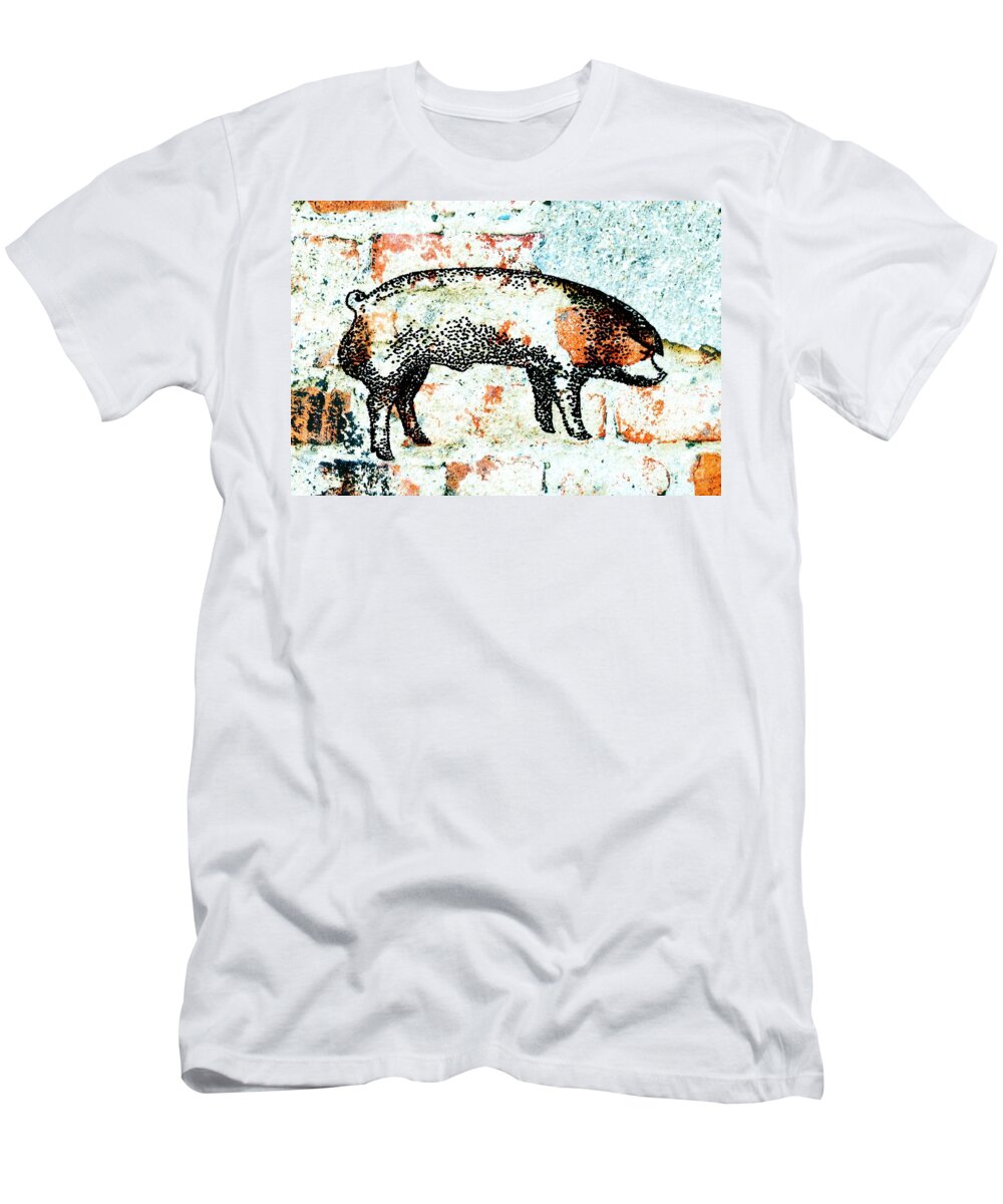 Chester White Boar T-Shirt featuring the photograph Chester White Boar 9 by Larry Campbell