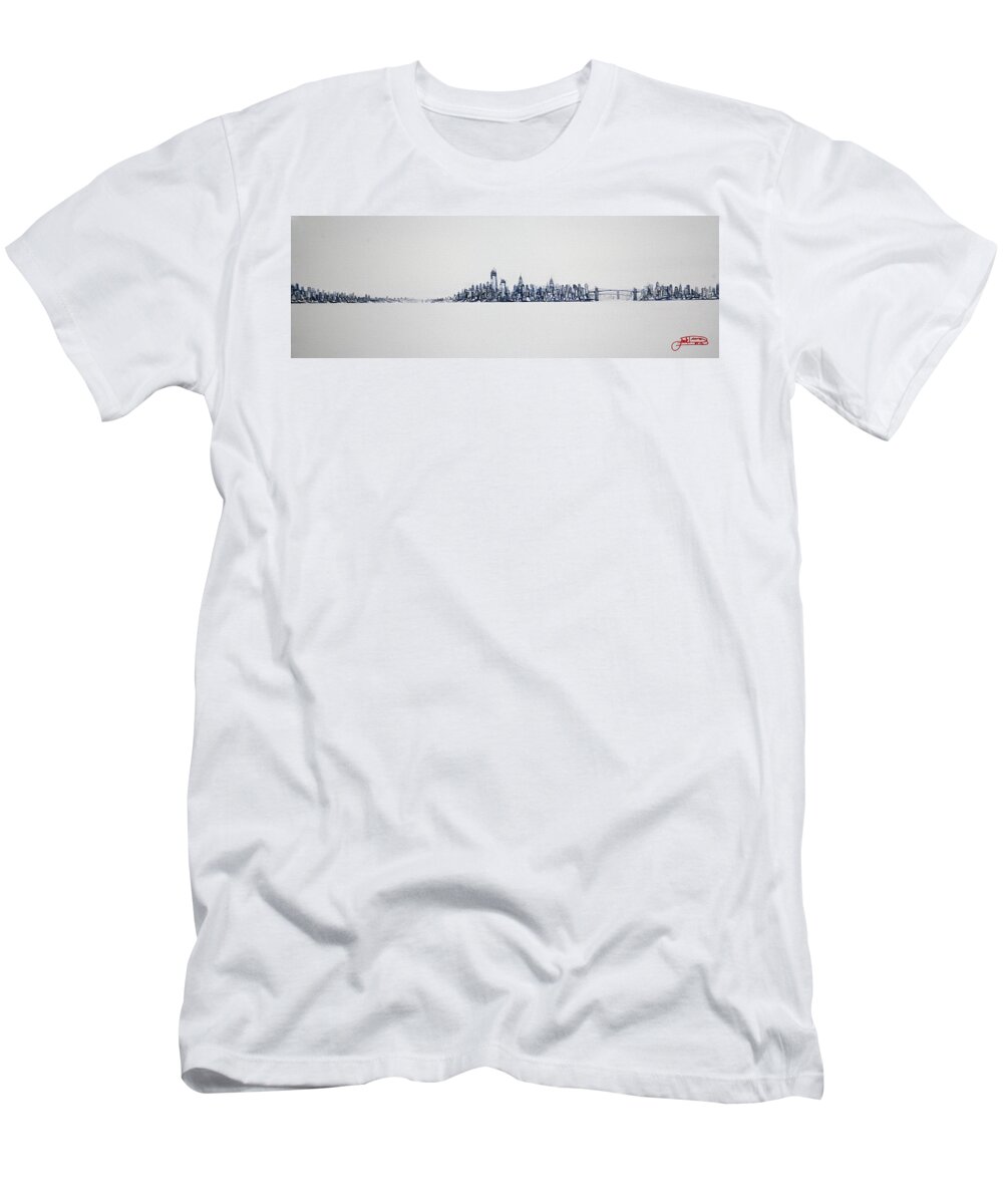 Painting T-Shirt featuring the painting Clear Day 10x30 by Jack Diamond