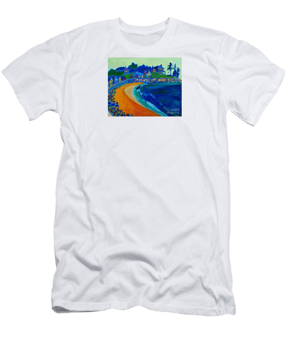 Beach T-Shirt featuring the painting Cliff House near Hampton Beach NH by Debra Bretton Robinson