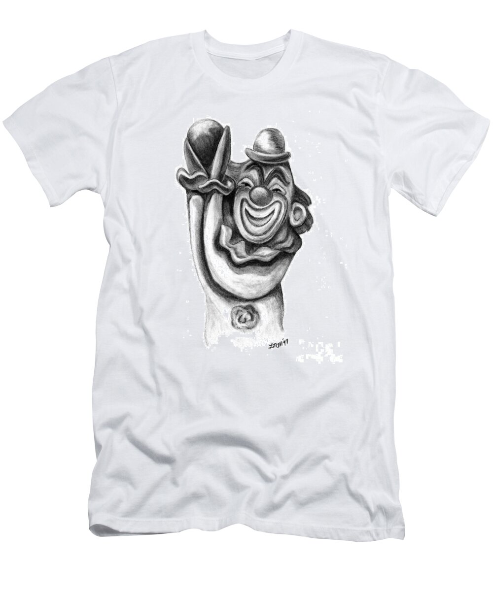 Charcoal T-Shirt featuring the photograph Clown by Leara Nicole Morris-Clark