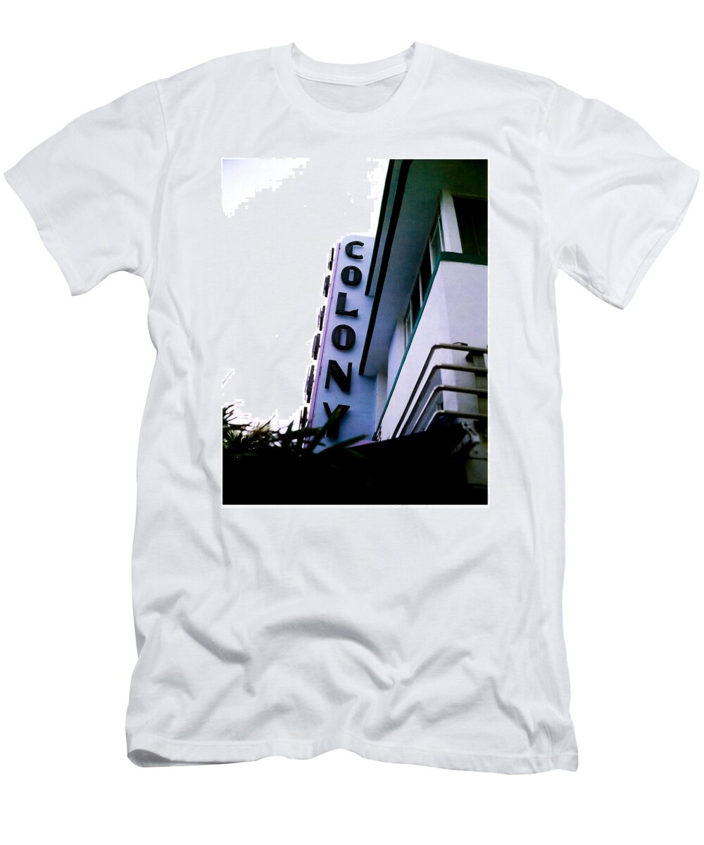 Miami T-Shirt featuring the photograph Colony Polaroid by Gary Dean Mercer Clark