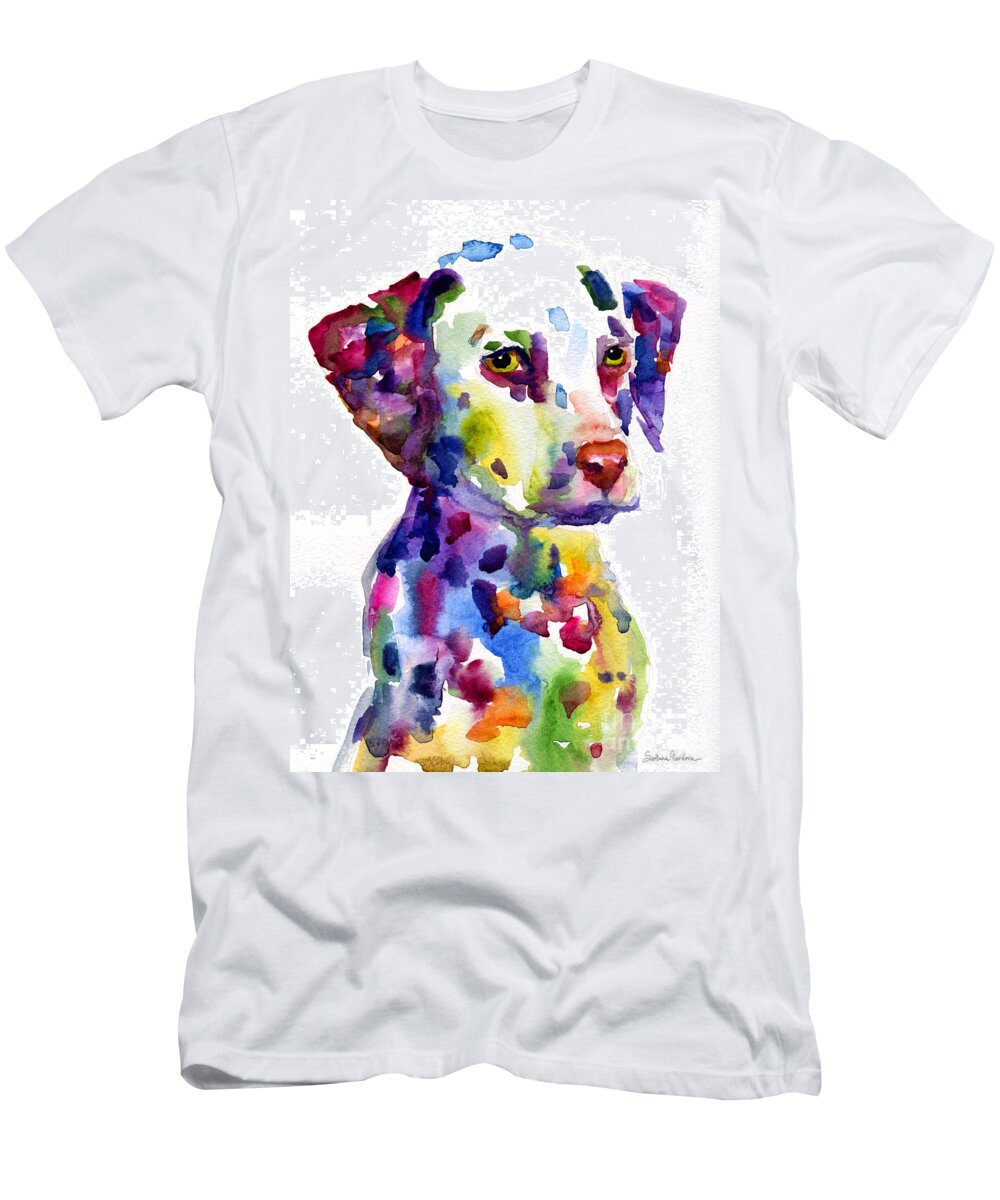 Colorful Dalmatian puppy dog portrait art T-Shirt by Svetlana Novikova -  Pixels