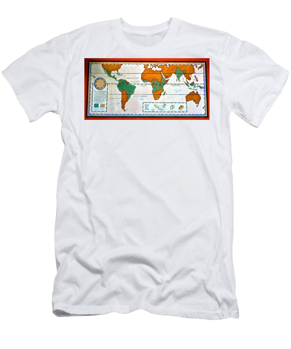 Fine Art Photography T-Shirt featuring the photograph Colorful World Map of Coffee by David Lee Thompson