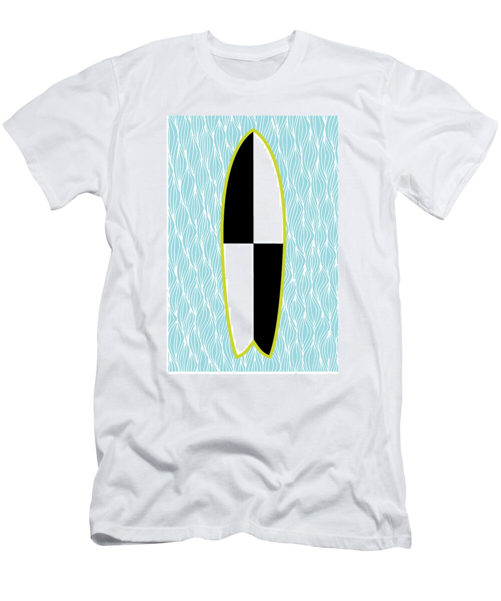 Susan Claire T-Shirt featuring the photograph Colour Block Surfboard by MGL Meiklejohn Graphics Licensing