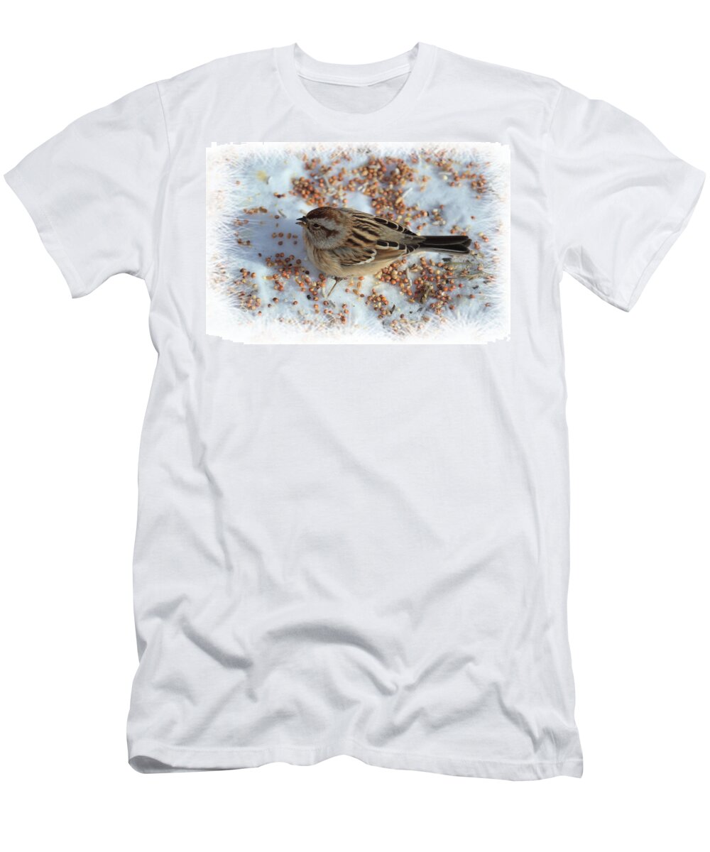 Sparrow T-Shirt featuring the photograph Common Sparrow by Bonfire Photography