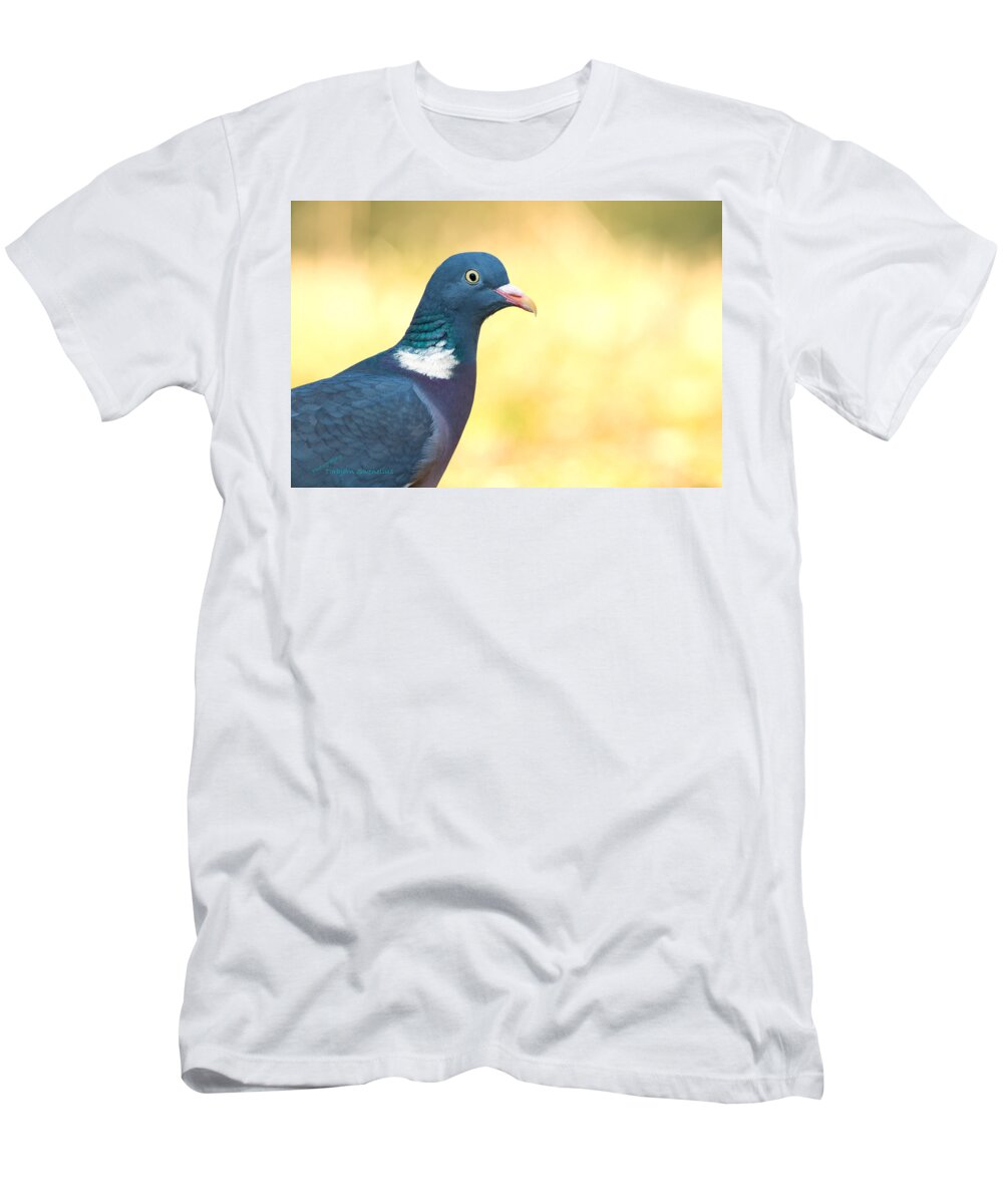Common Wood Pigeon T-Shirt featuring the photograph Common Wood Pigeon by Torbjorn Swenelius