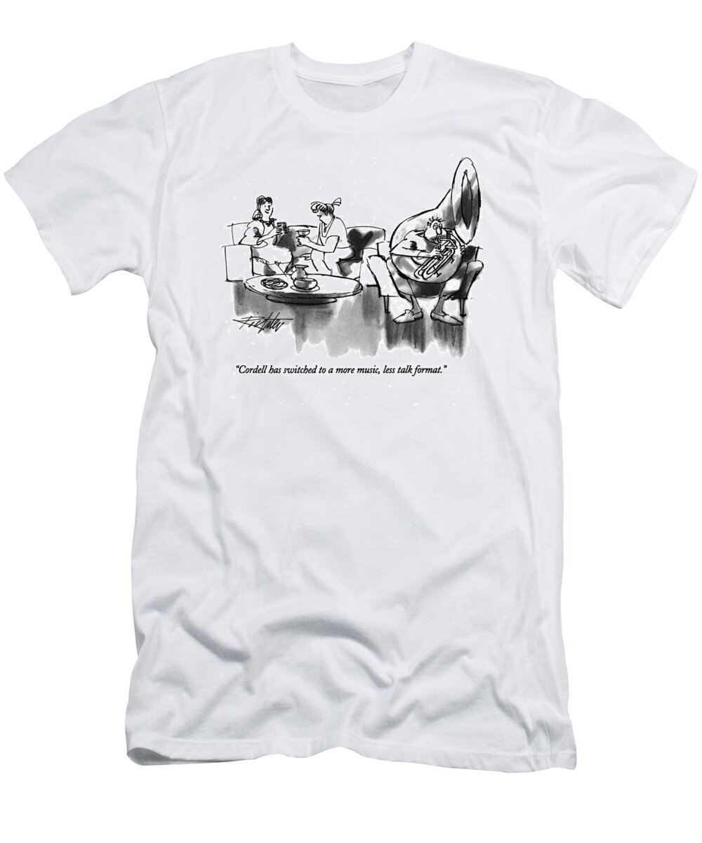 
Relationships T-Shirt featuring the drawing Cordell Has Switched To A More Music by Mischa Richter