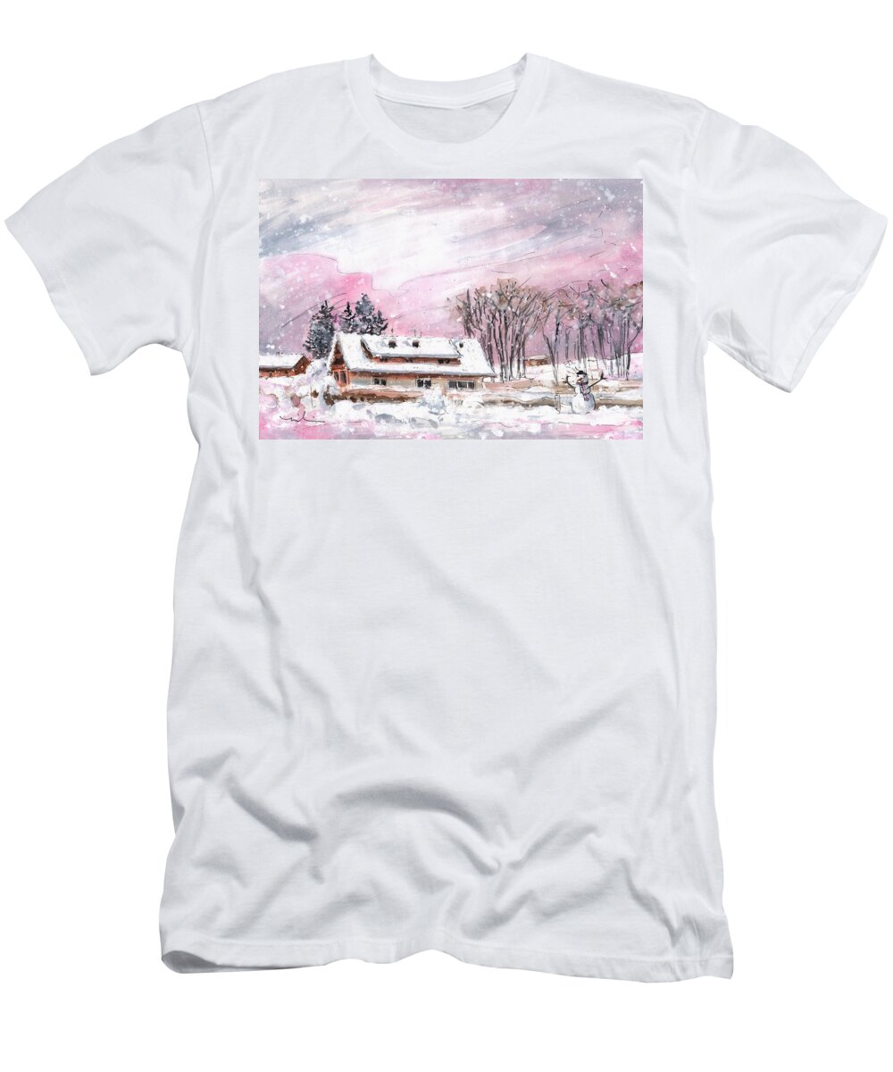 Travel T-Shirt featuring the painting Cottage For Girls In The Black Forest In Germany by Miki De Goodaboom