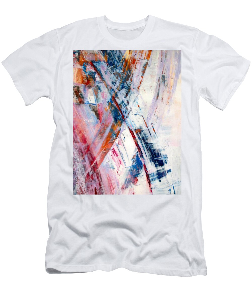Abstract T-Shirt featuring the painting Crossing Paths by Janice Nabors Raiteri