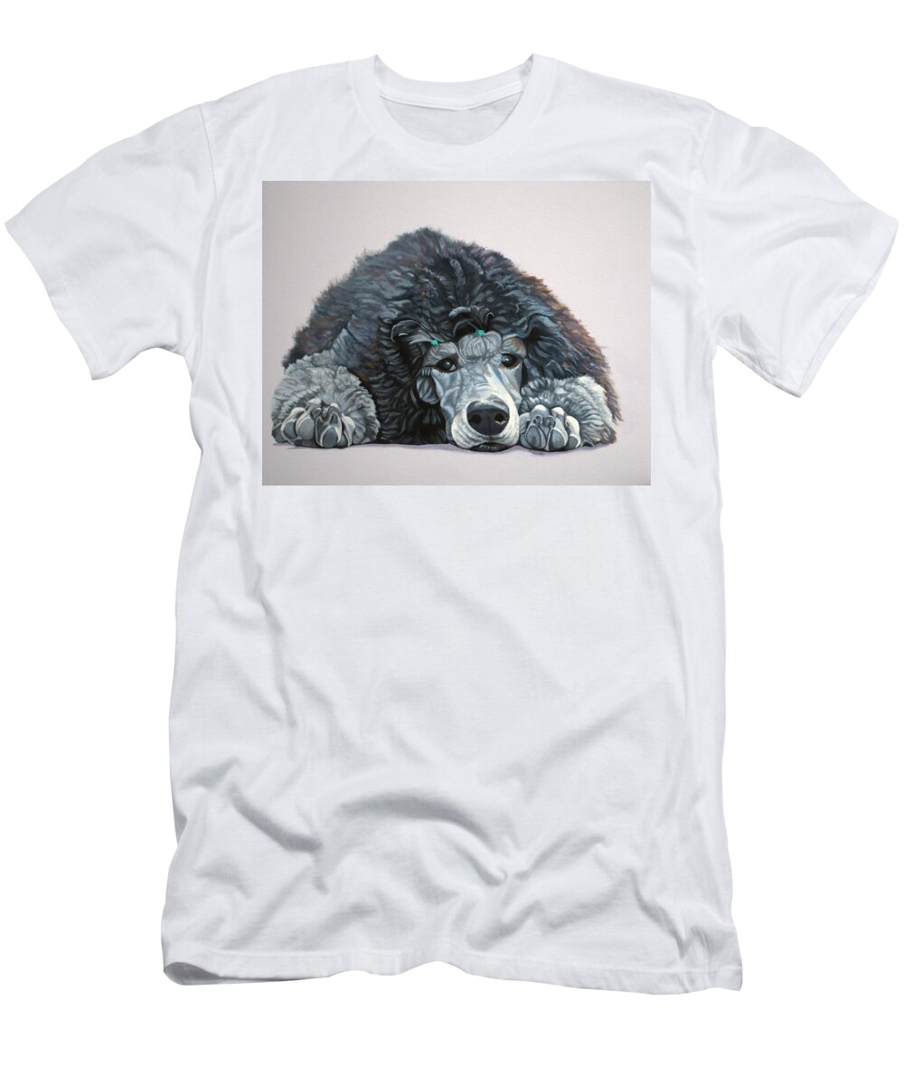 Poodle T-Shirt featuring the painting Cruise The Standard Poodle by Melanie Cossey