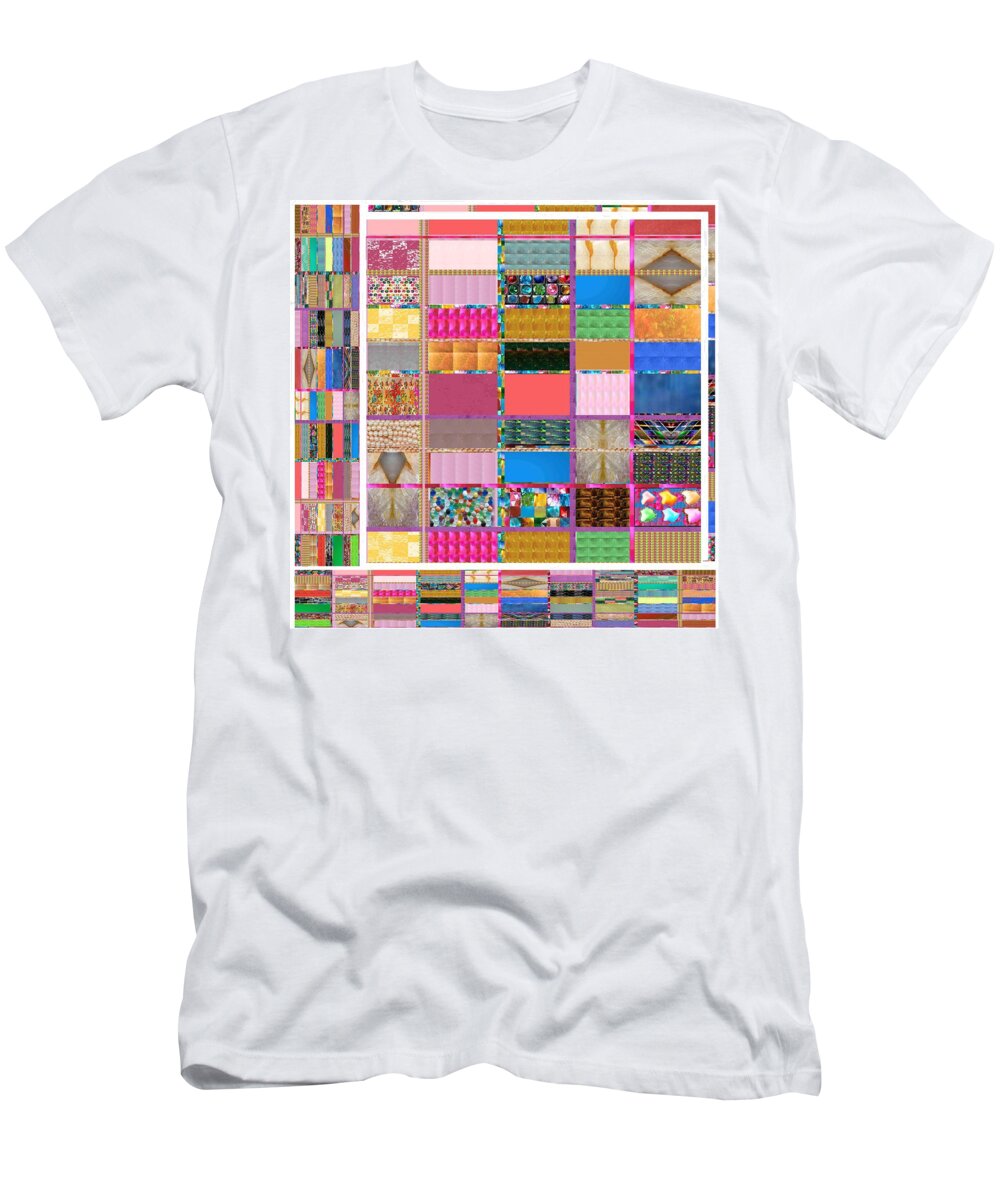  Heart T-Shirt featuring the painting CRYSTAL Stone Collage Layered in Small and Medium Sizes Variety of Shades and Tones from Reiki Heali by Navin Joshi