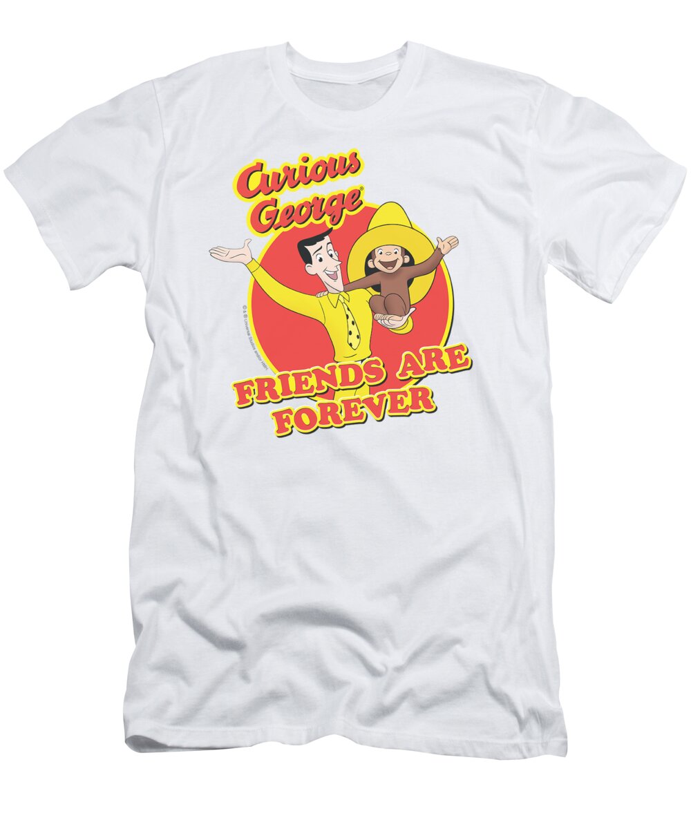 Curious George T-Shirt featuring the digital art Curious George - Friends by Brand A