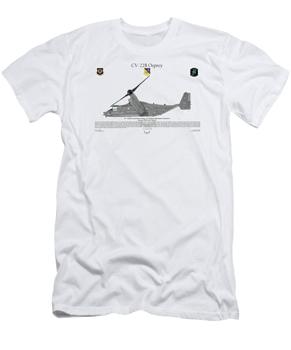 Bell T-Shirt featuring the digital art CV-22B Osprey 20th SOS by Arthur Eggers